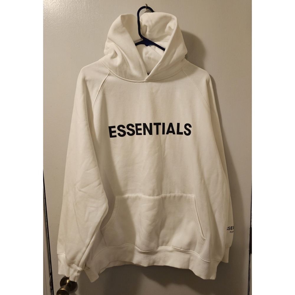 Essentials Fear Of God White Hoodie Sweatshirt Men's Sz XXL Gym Athletic Workout